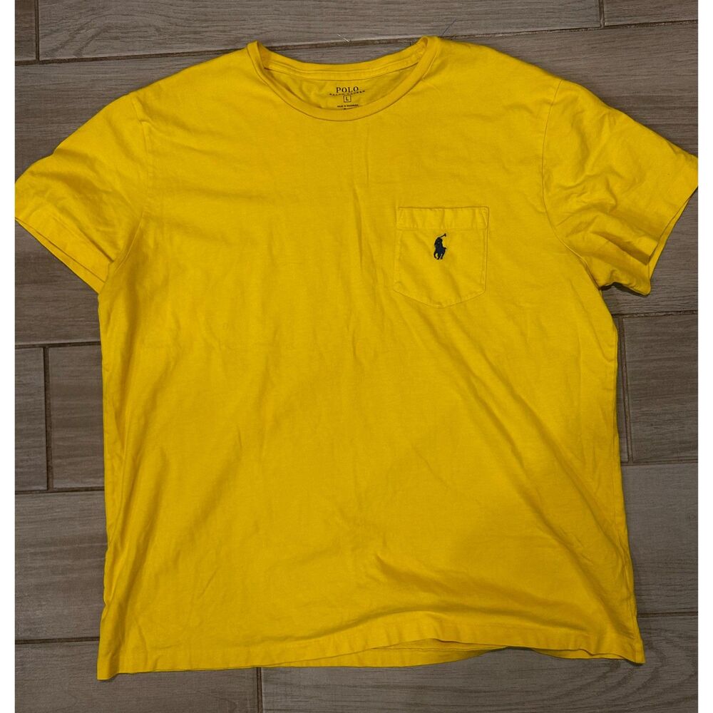 Yellow Polo Ralph Lauren Pocket Tee — Large